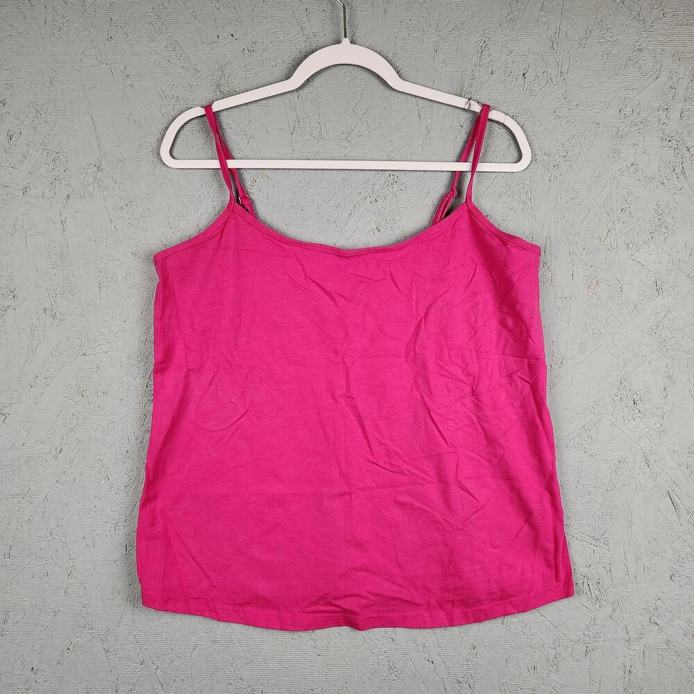 Lane Bryant Tank Top Womens 14/16 Pink Camisole Adjustable Straps Casual Barbie